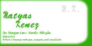matyas kenez business card