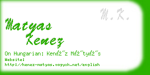 matyas kenez business card